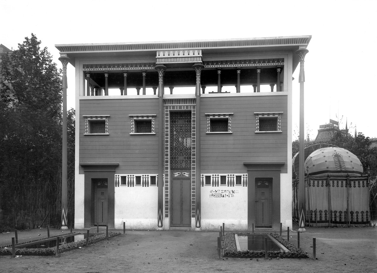 Egyptiska huset, världsutställningen, Paris, 1889 av Adolphe Giraudon