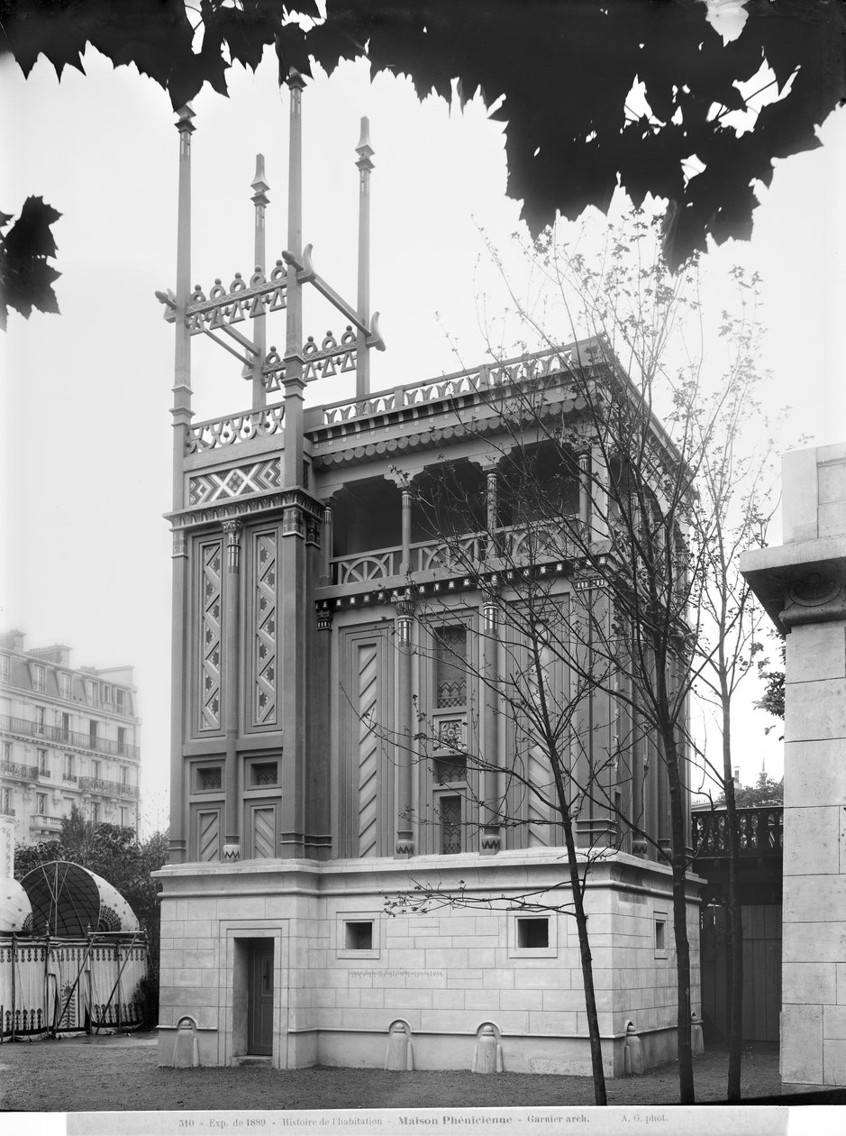 Feniciska huset, världsutställningen i Paris 1889 av Adolphe Giraudon