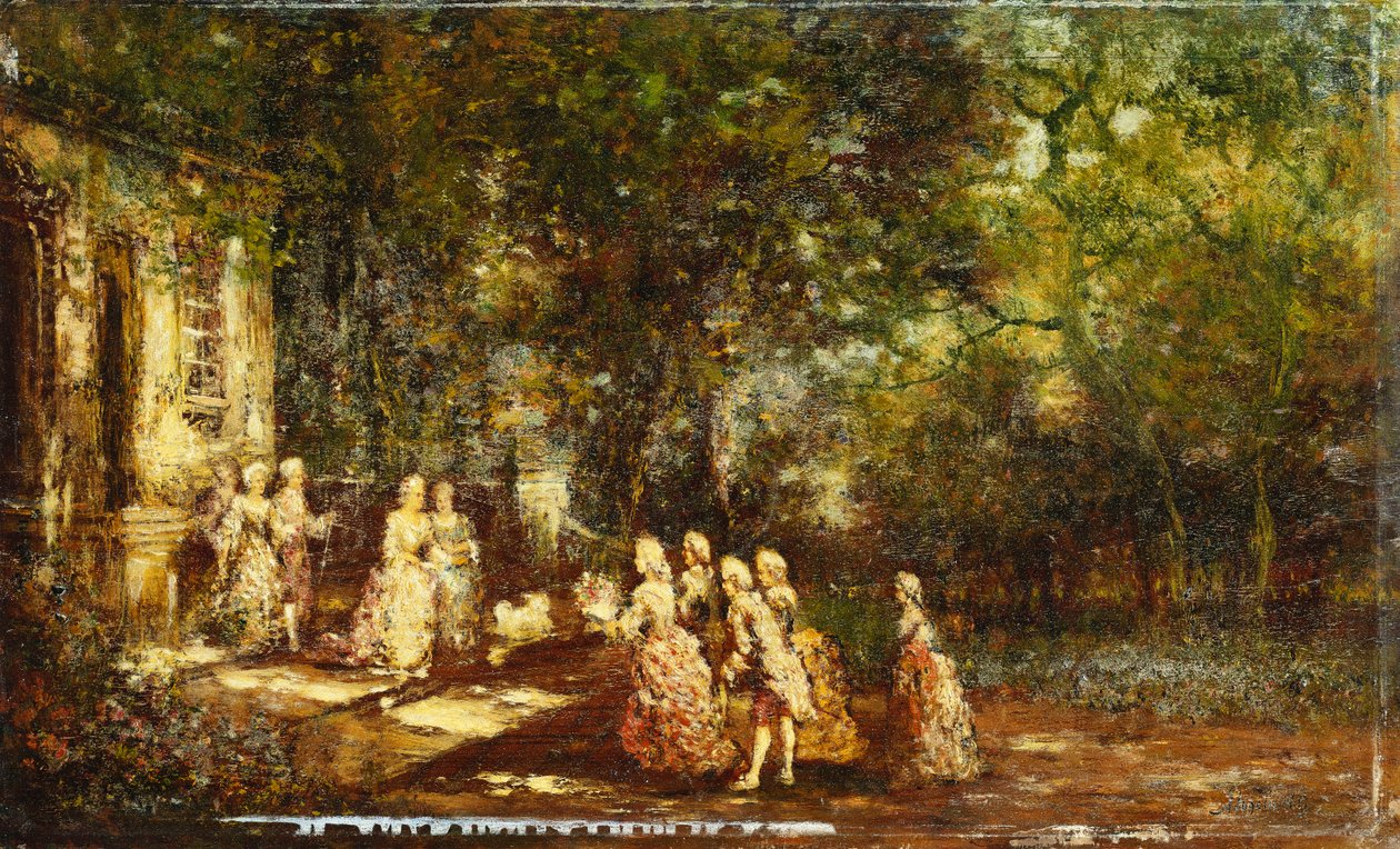 Ett besök hos prinsessan; Visite a la Princesse, ca 1860 av Adolphe Joseph Thomas Monticelli