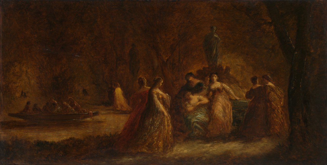 A Woodland Fête, ca 1853-1857 eller ca 1862 (olja på tyg) av Adolphe Joseph Thomas Monticelli