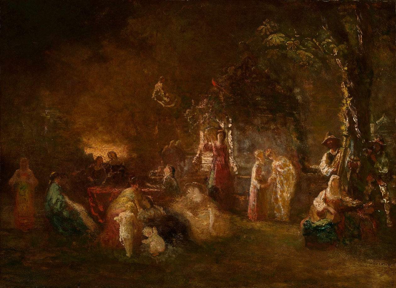 Fête Champêtre, ca 1844-86 (olja på duk) av Adolphe Joseph Thomas Monticelli