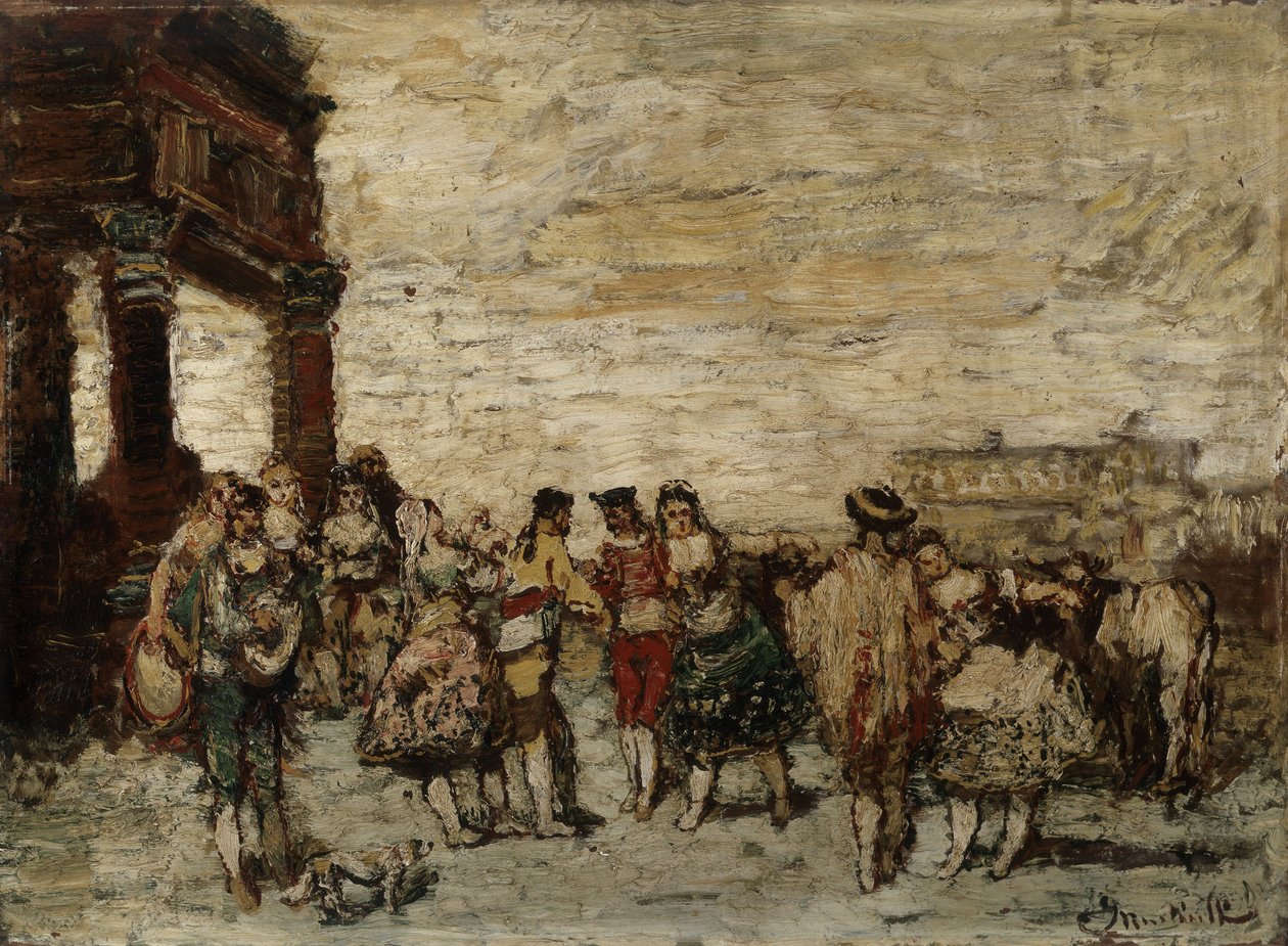 Fest i Spanien Målning av Adolphe Monticelli (1824-1886) Dim 36,5x48 cm Musee Grobet-Labadie av Adolphe Joseph Thomas Monticelli
