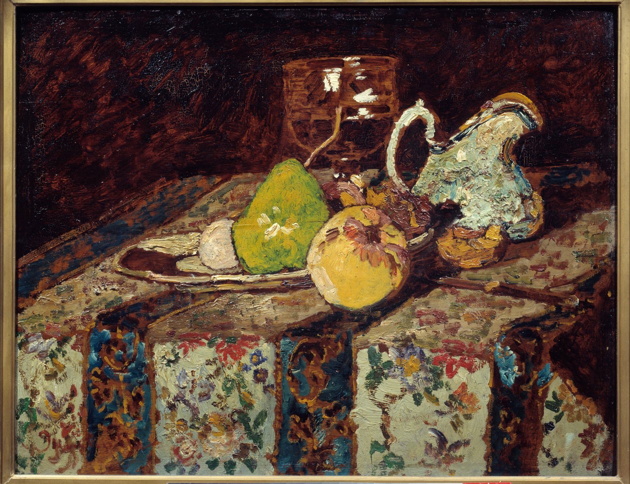 Stilleben med en vit kanna. Målning av Adolphe Monticelli (1824-1886) av Adolphe Joseph Thomas Monticelli