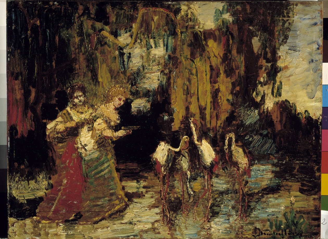 Flamingos av Adolphe Joseph Thomas Monticelli