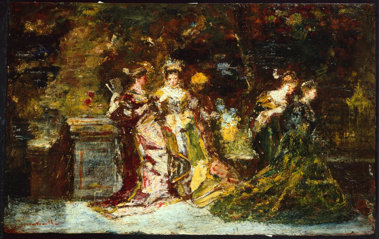 Women in a Park, ca 1858 (olja på duk) av Adolphe Joseph Thomas Monticelli