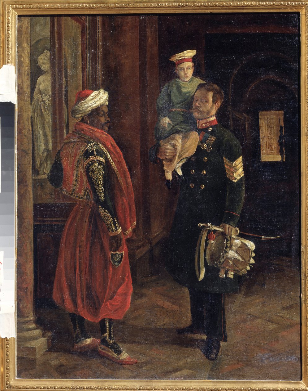 En scen vid hovet. Målning av Adolphe Ladurner (1798-1856), olja på duk, cirka 1840. Fransk 1800-talskonst. Statens Borodino krigs- och historiska museum, Moskva. av Adolphe Ladurner