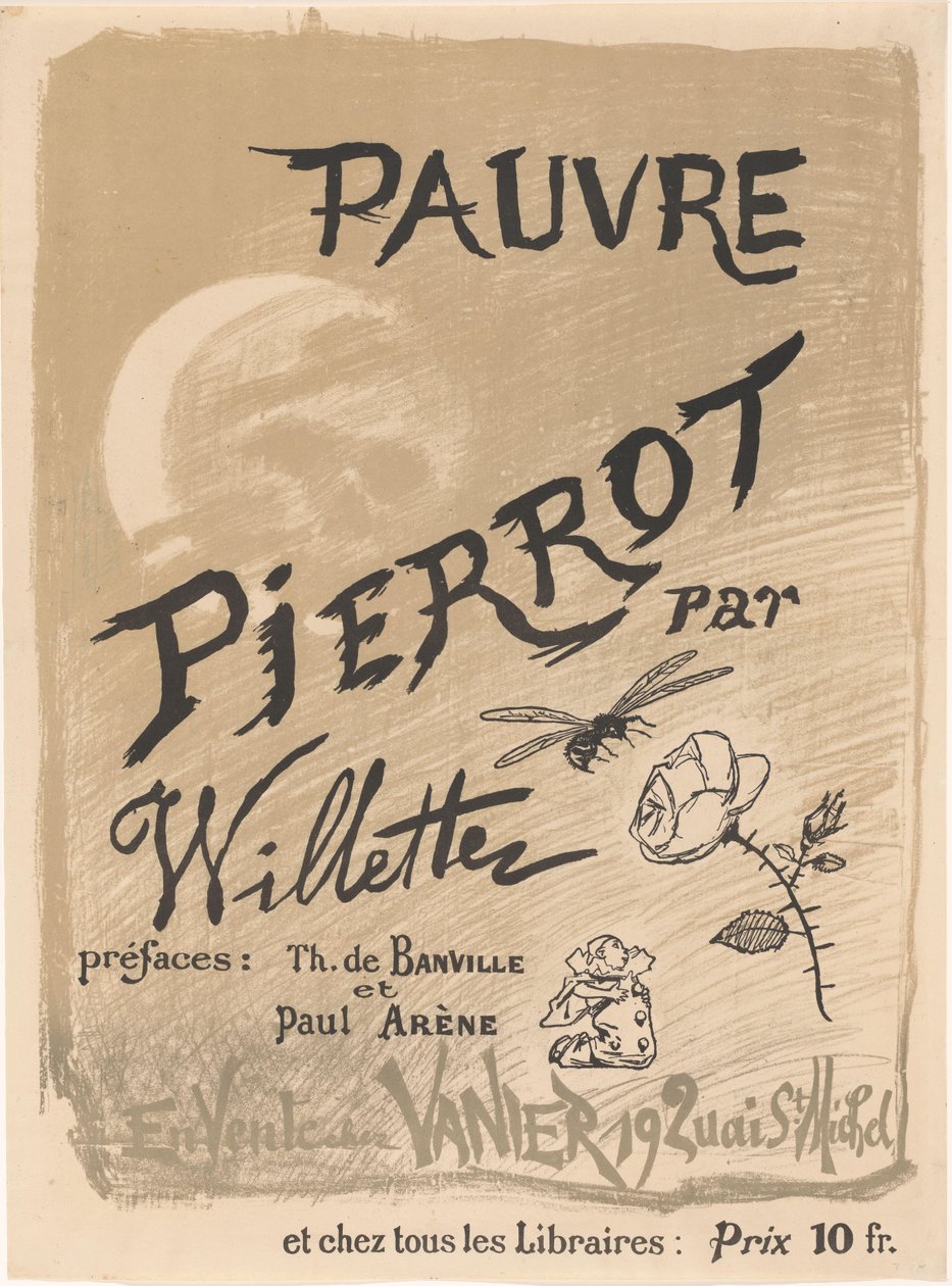 Affisch för Pauvre Pierrot av Adolphe Léon Willette av Adolphe Leon Willette