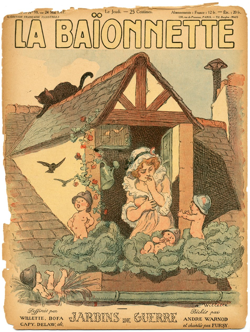 Omslag till "" La Baionnette "", Satirique en Colors av Adolphe Leon Willette