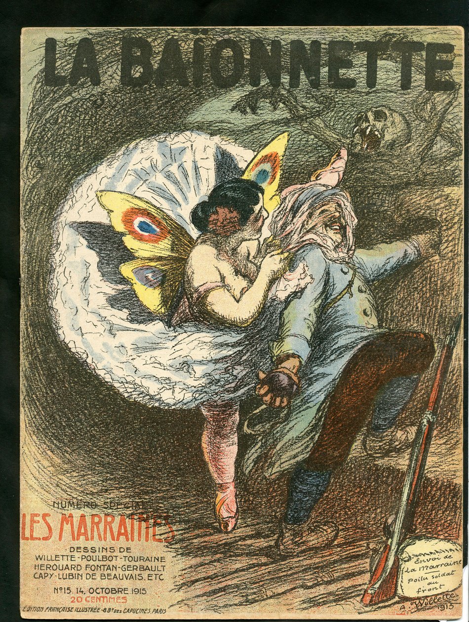 Omslag till ""La Baionnette"", Satirical in Colors av Adolphe Leon Willette