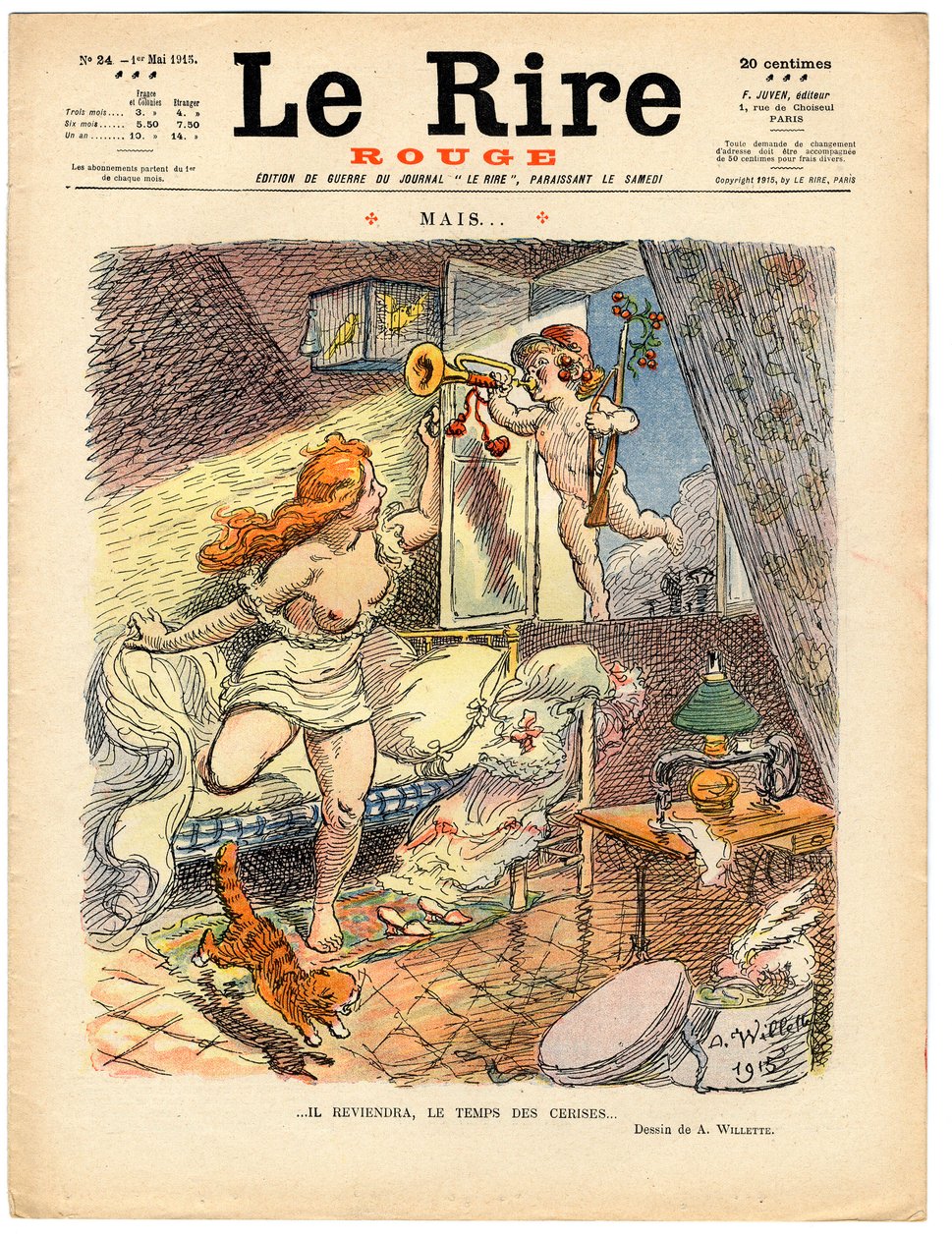 Omslag till "" The Red Laughter", Satirical in Colors av Adolphe Leon Willette