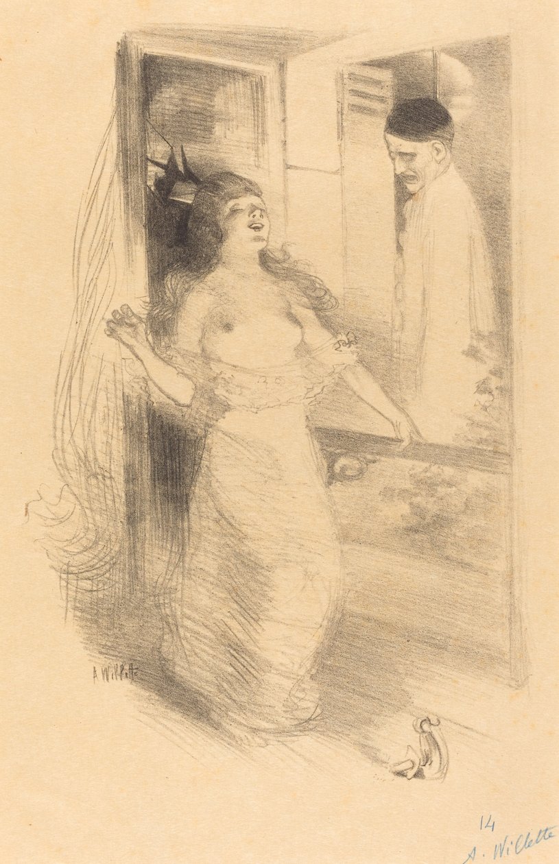 Hängande clown (Pierrôt pendu) av Adolphe Leon Willette