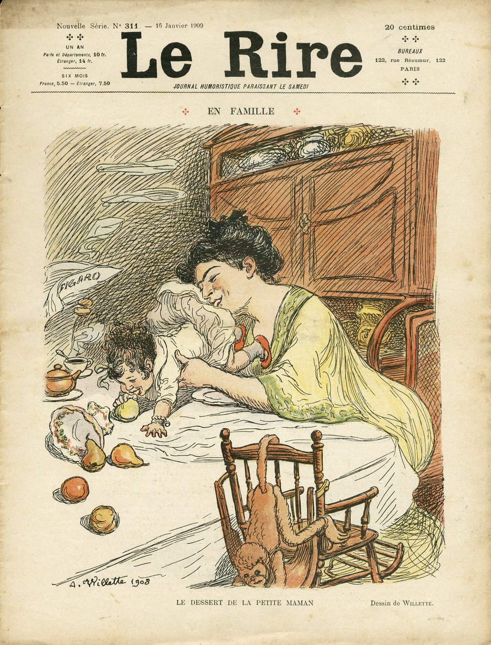 Illustration av Adolphe dit Willette (1857-1926) för omslaget till Le Lire av Adolphe Leon Willette