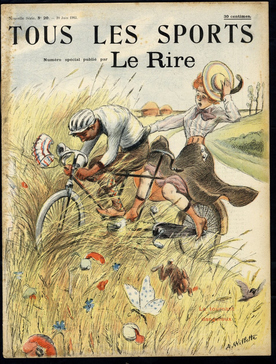 Illustration av Adolphe dit Willette (1857-1926) för omslaget till Le Lire, #20 av Adolphe Leon Willette