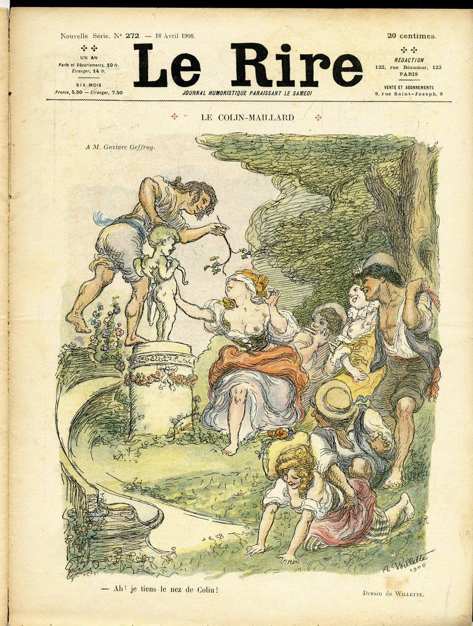 Illustration av Adolphe dit Willette (1857-1926) för omslaget till Le Rire av Adolphe Leon Willette