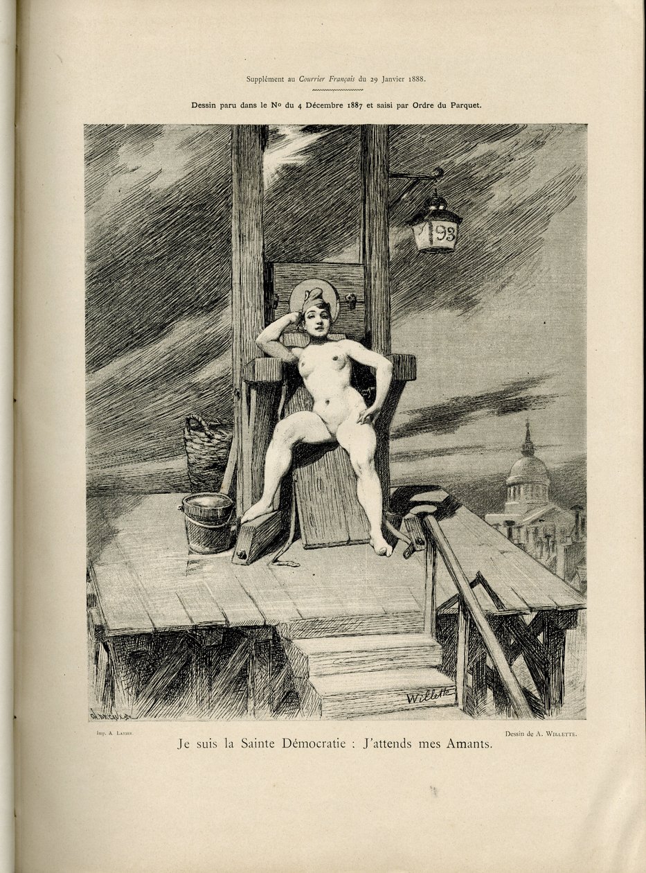 Illustration av Adolphe dit Willette (1857-1926) i Le Courrier francais, nr 4 av Adolphe Leon Willette