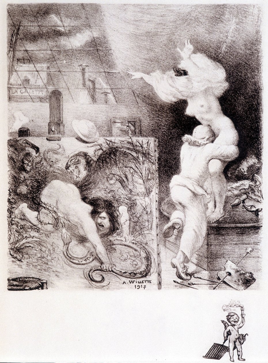 Lust - Teckning av Willette av Adolphe Leon Willette