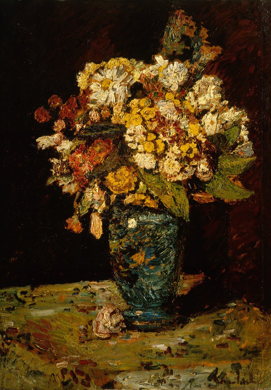 Blommor i en blå vas, 1879-1883. av Adolphe Joseph Thomas Monticelli