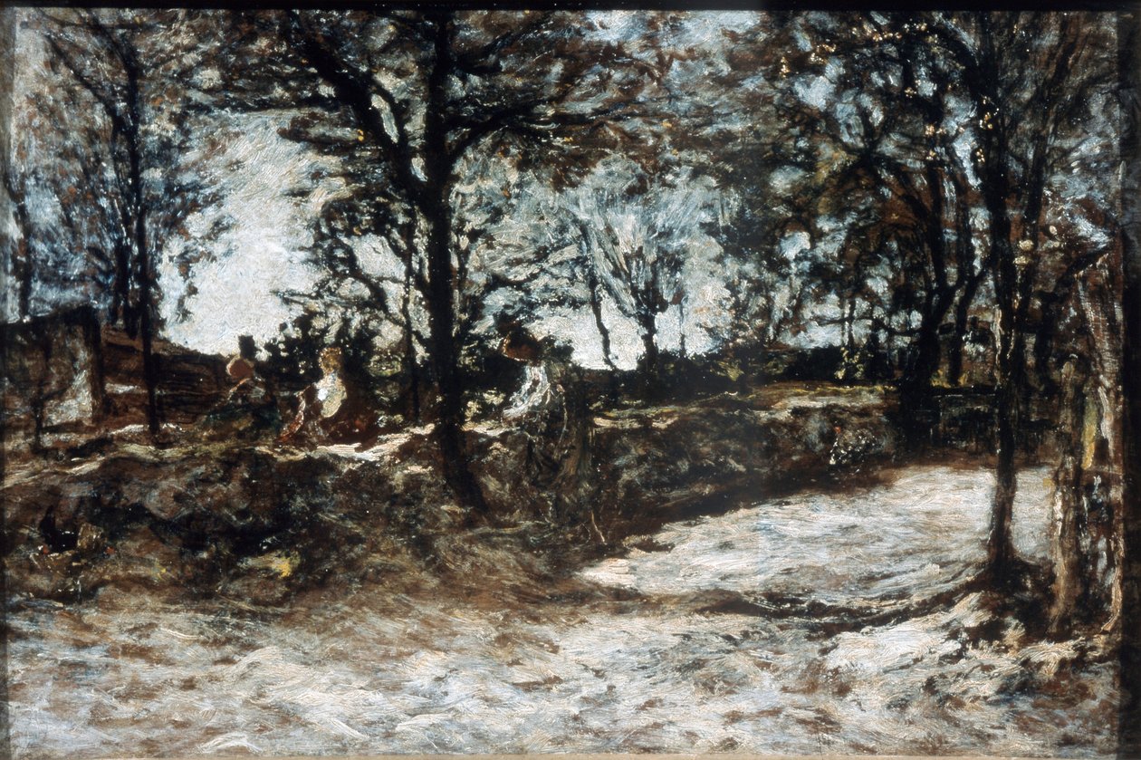Landskap. Fontainebleau, 1800-talet. av Adolphe Joseph Thomas Monticelli