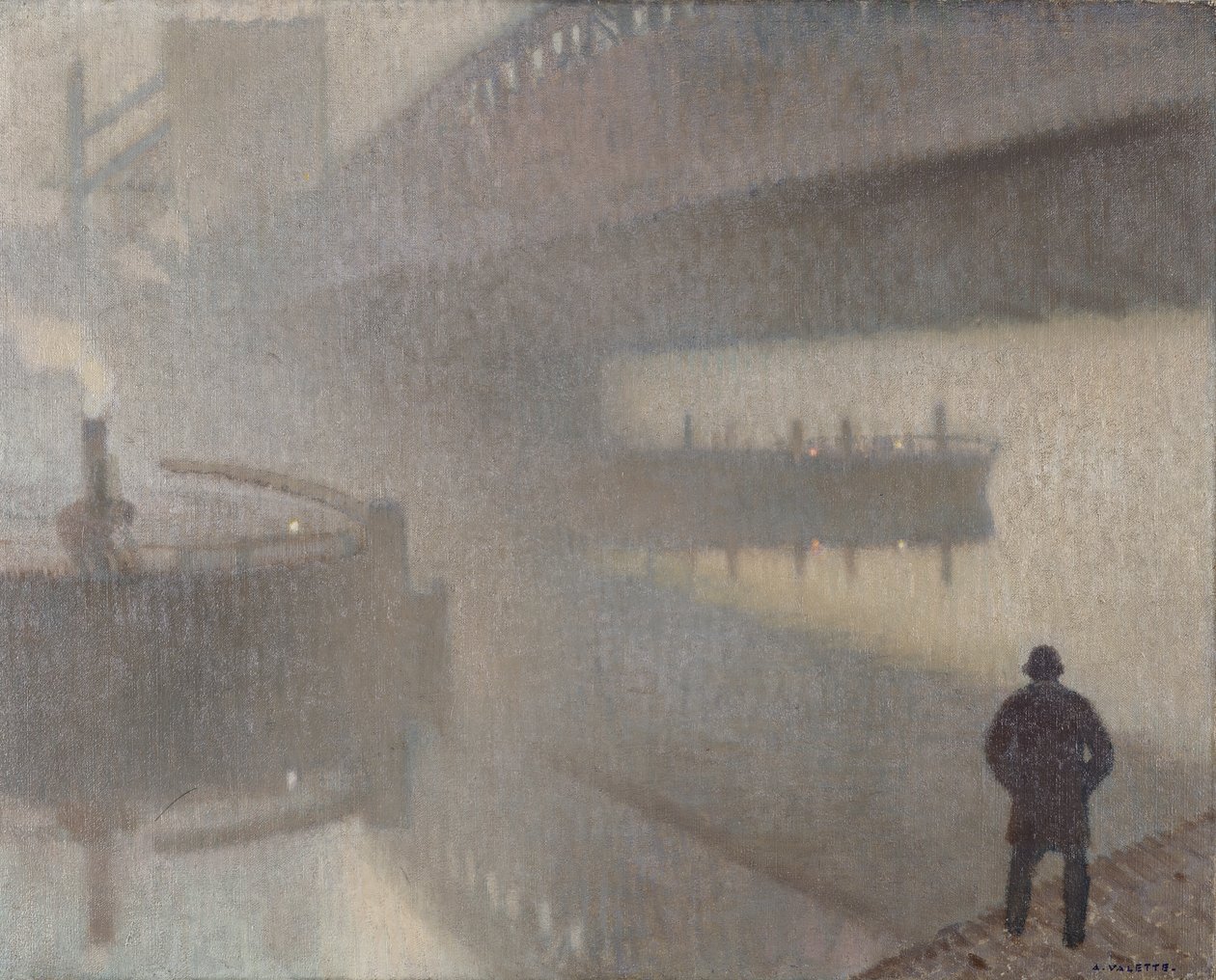 Under Windsor Bridge på Irwell, Manchester av Adolphe Valette