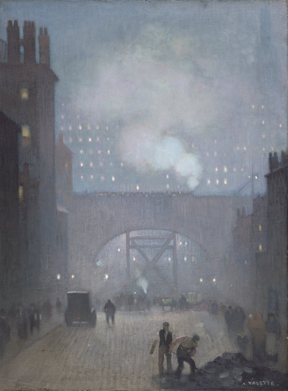 York Street som leder till Charles Street, Manchester av Adolphe Valette
