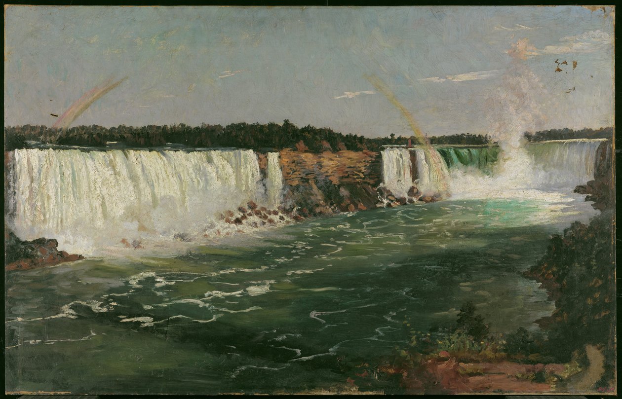 Niagarafallen på sommaren, 1870 (olja och hartsiga glasyrer på duk) av Adolphe Vogt