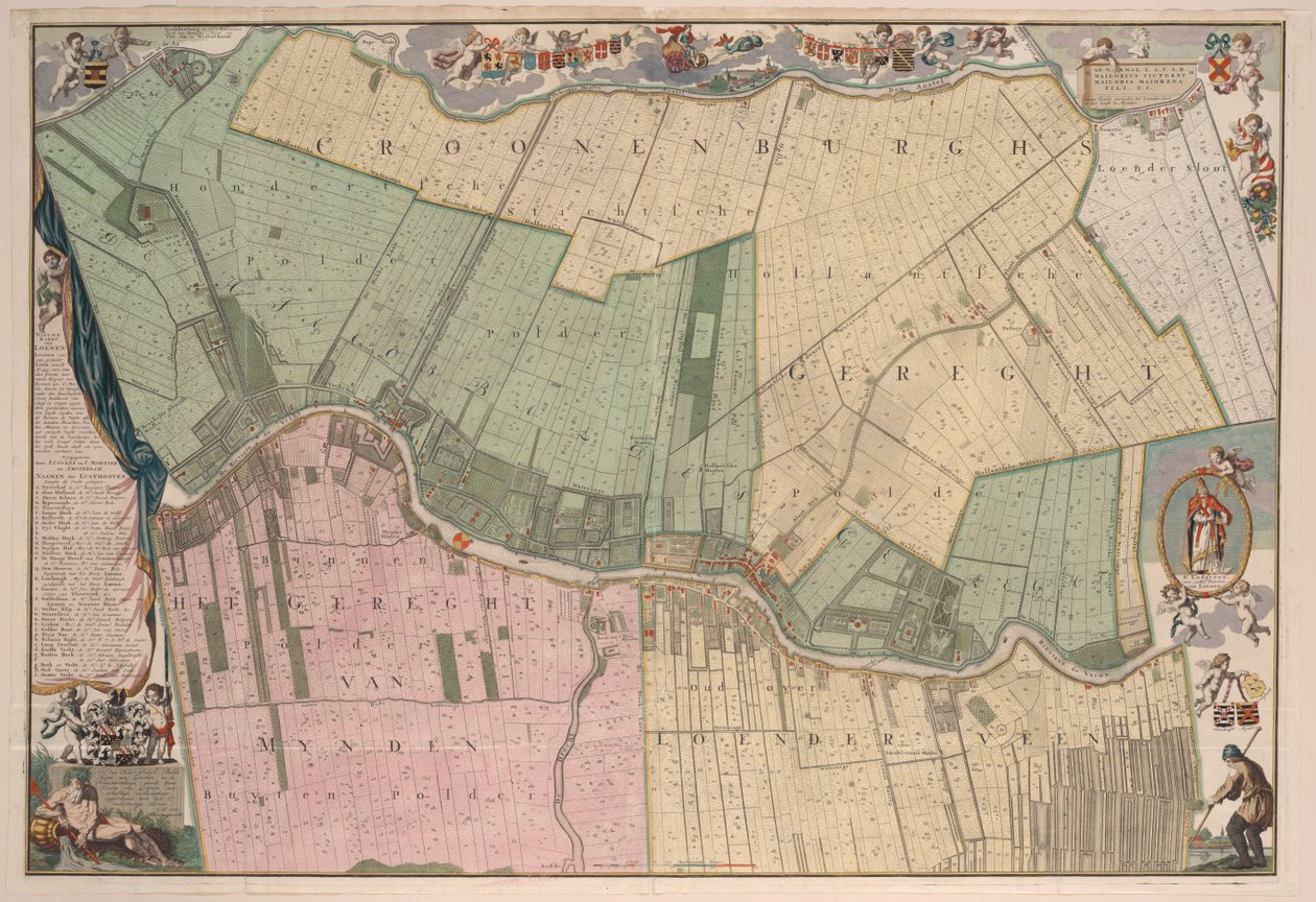 Nieuwe kaart van Mynden en de Loosdrecht av Adriaan van der Laan