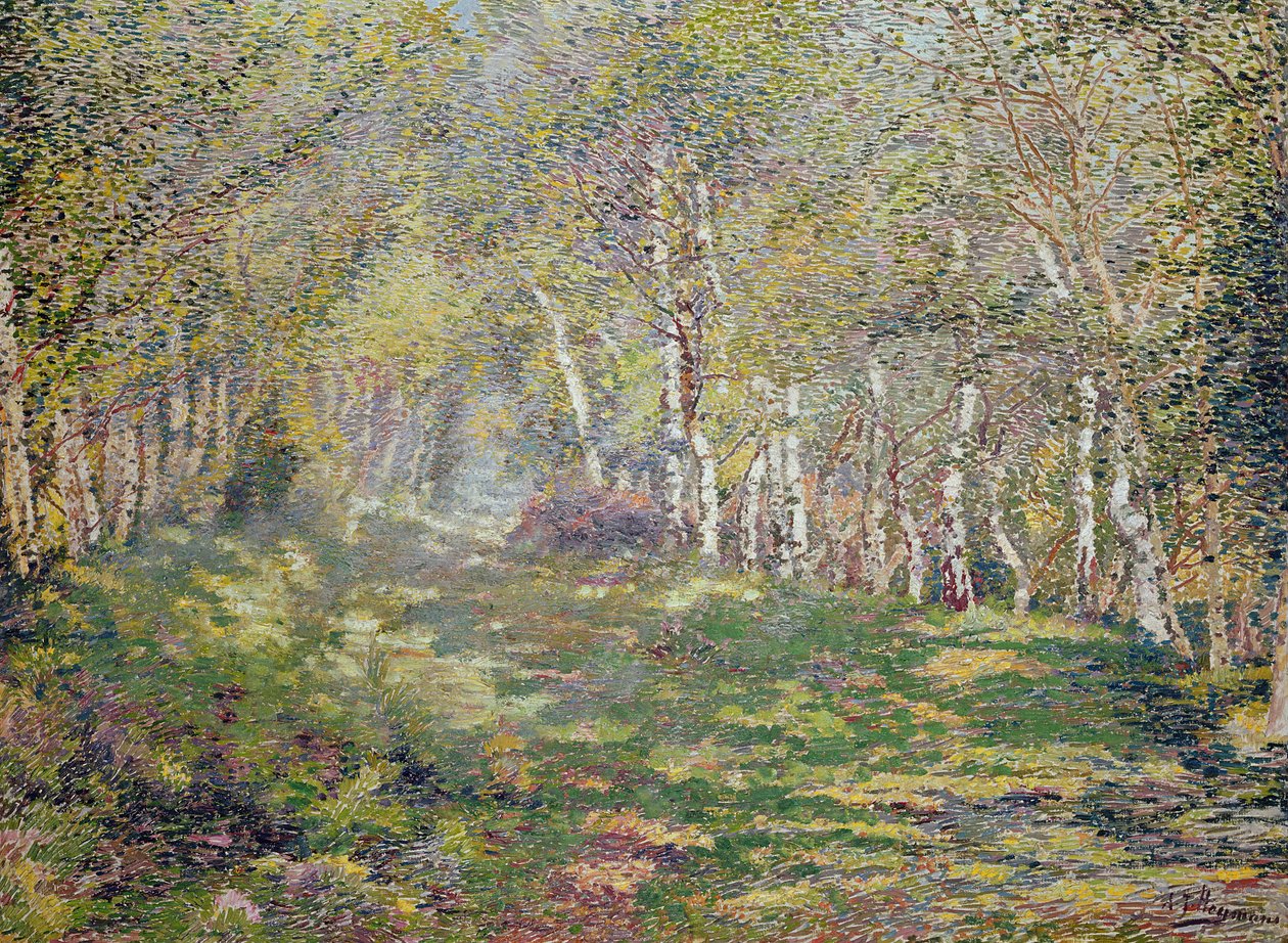 Silverbjörkar (olja på duk) av Adriaan Josef Heymans