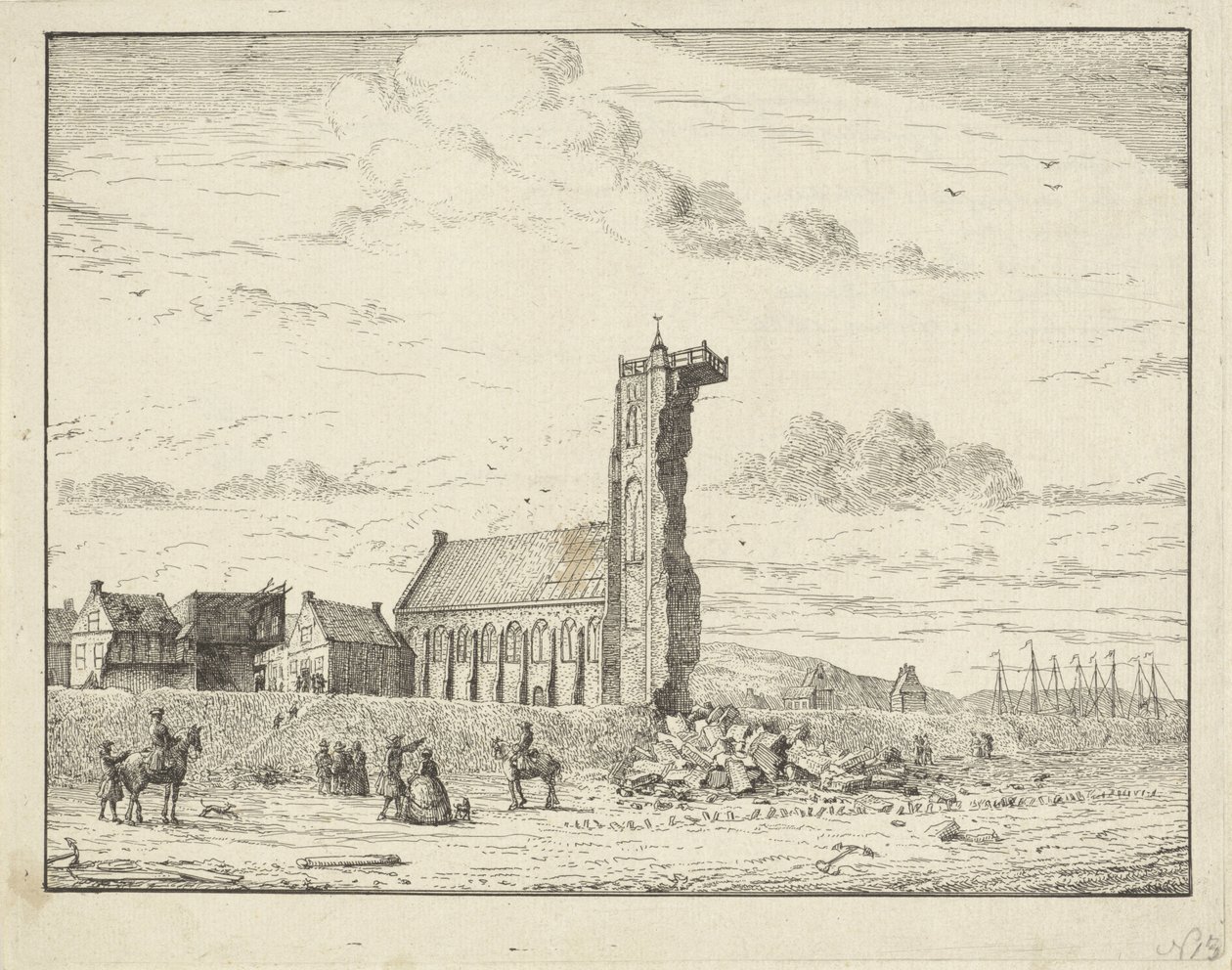 Rasat torn vid Egmond aan Zee, 1741 av Adriaan Spinder