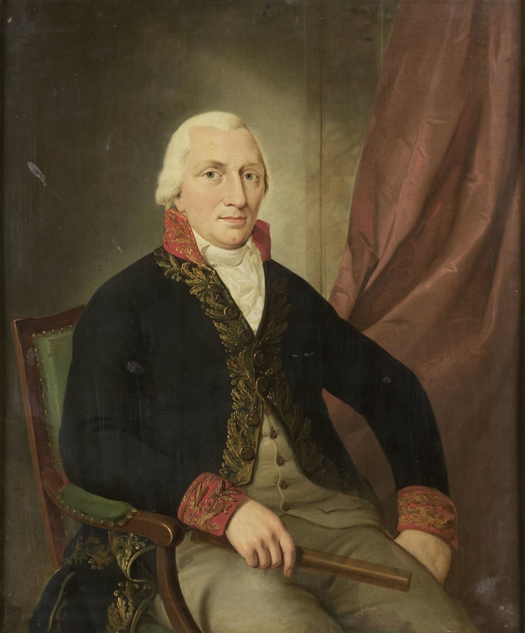 Porträtt av Albertus Henricus Wiese, generalguvernör i Nederländska Ostindien av Adriaan de Lelie (attributed to)
