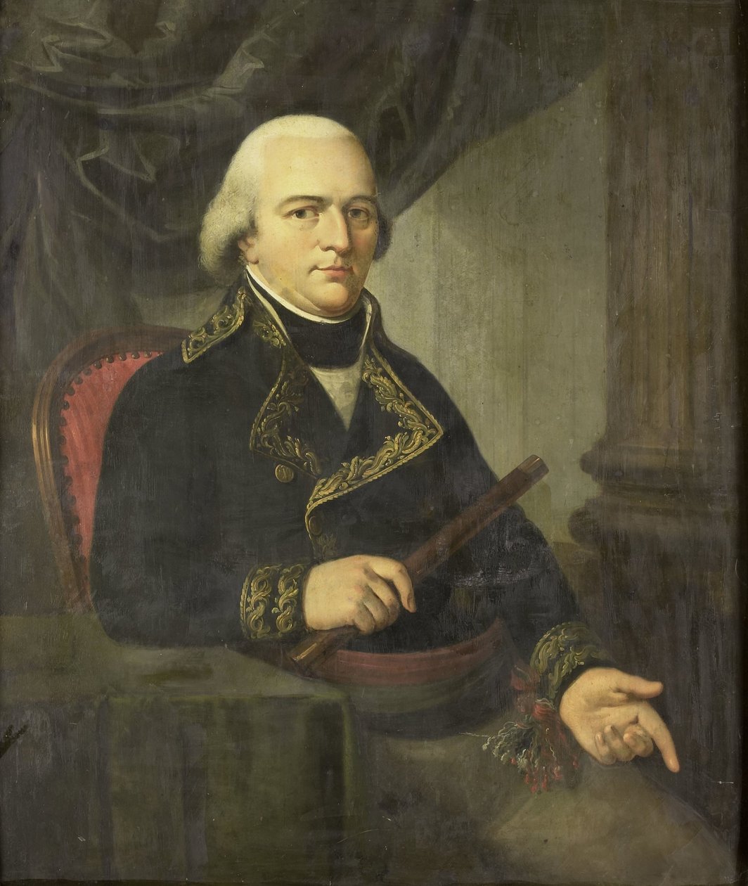 Porträtt av Pieter Gerardus van Overstraten, generalguvernör i Nederländska Ostindien av Adriaan de Lelie (attributed to)