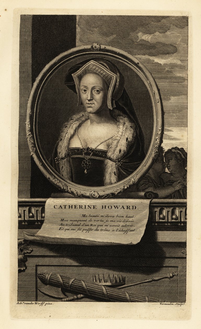 Catherine Howard (1528-1542) (gravyr) av Adriaan van der (after) Werff