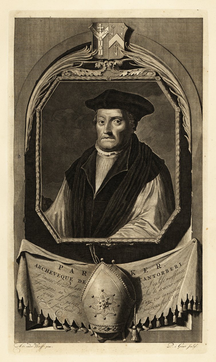 Matthew Parker (1504-1575) (gravyr) av Adriaan van der (after) Werff