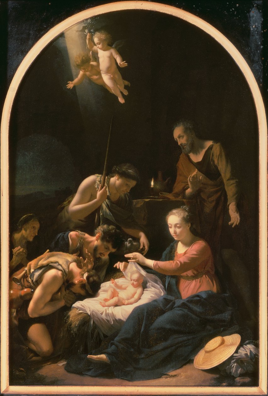 Tillbedjan av herdarna, 1703 av Adriaan van der Werff