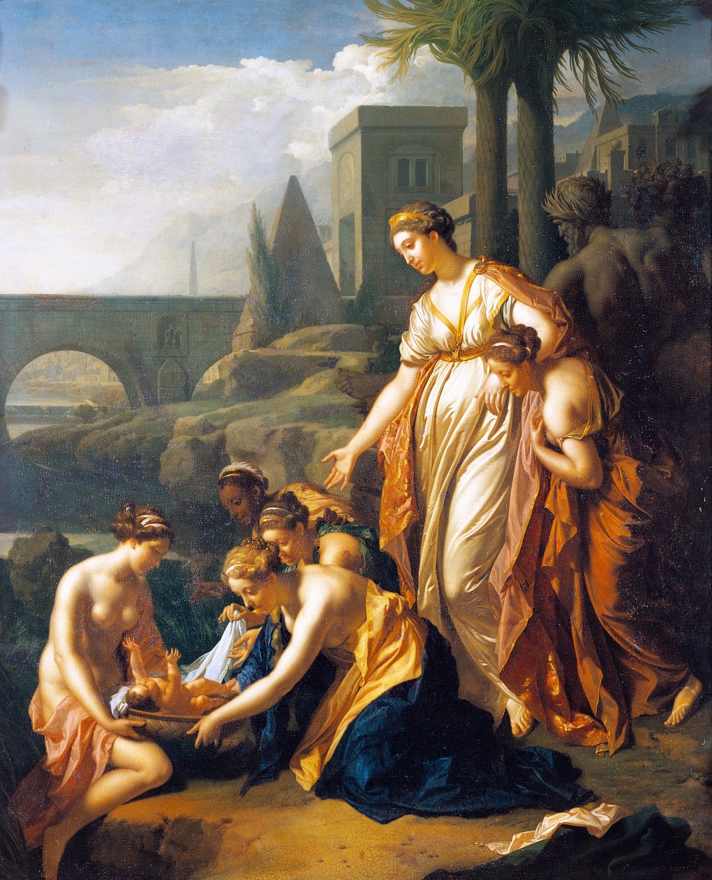 Moses räddad från vatten, av Adriaen van der Werff (1659-1722), 75x60 cm, olja på panel av Adriaan van der Werff