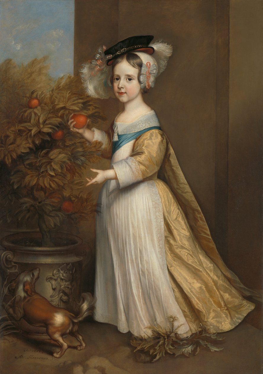 Porträtt av William III, prins av Oranien, vid fyra års ålder av Adriaen Hanneman