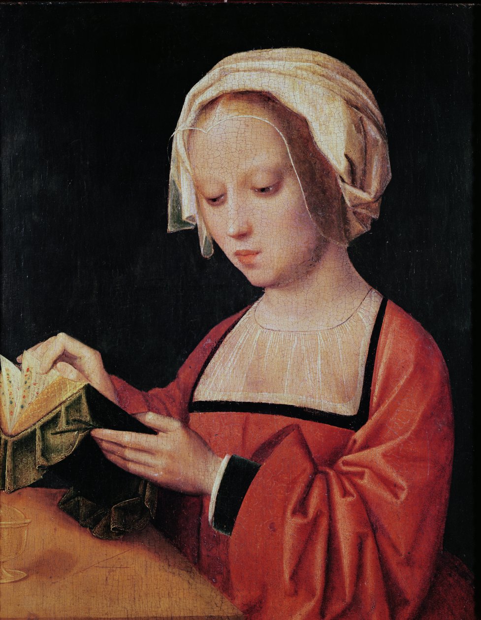 Maria Magdalena som läser av Adriaen Isenbrandt or Isenbrant