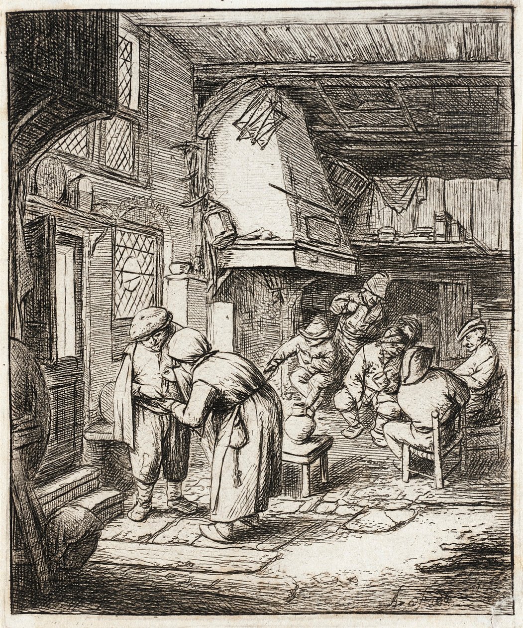 The Peasant Settling His Debt  av Adriaen Jansz. van Ostade