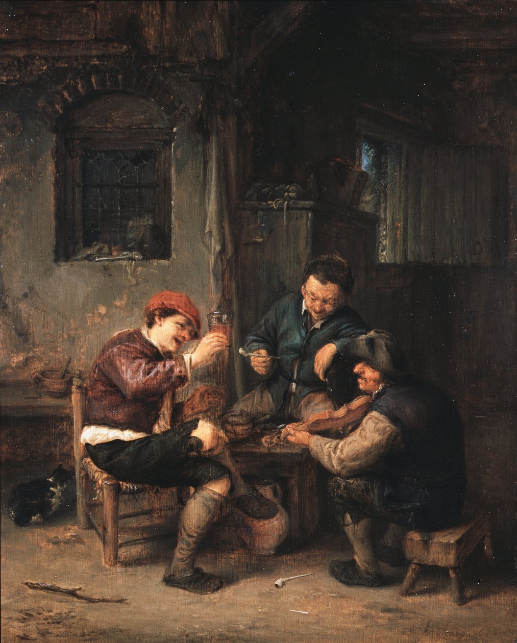 Three Peasants at an Inn av Adriaen Jansz. van Ostade