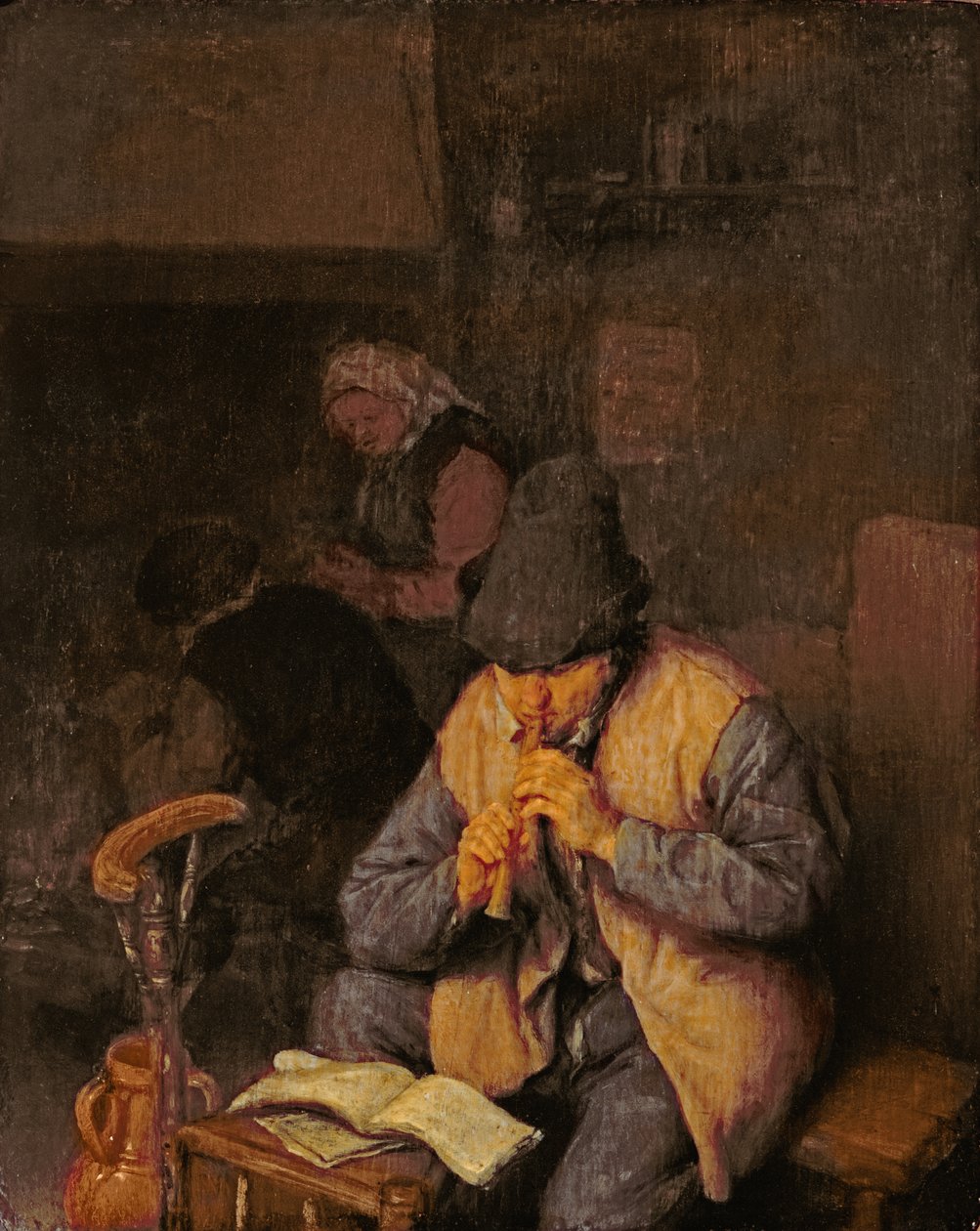 Fløjtespilleren, 1600-tallets sved av Adriaen Jansz. van Ostade