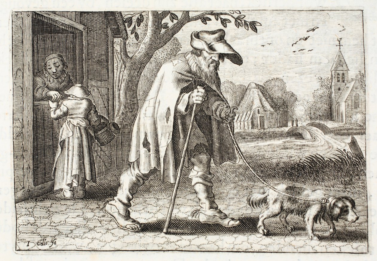 Den blinde mannen, illustration från 
