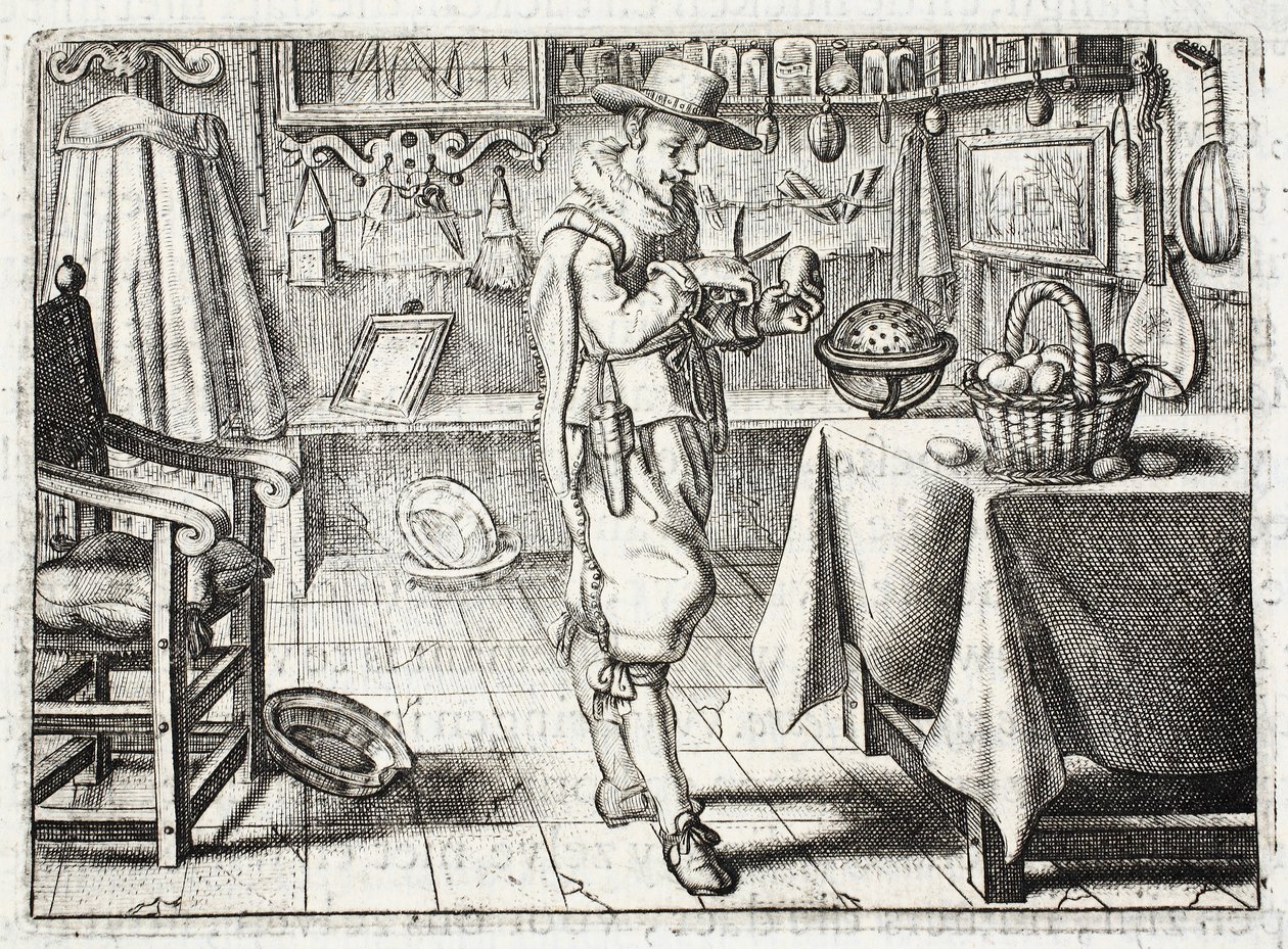 Tvätt av majs, illustration ur "Emblemata of Zinne-werk" av Johannes de Brune (1589-1658), Jan Jacobs Schipper, Amsterdam, 1661 av Adriaen Pietersz van de Venne