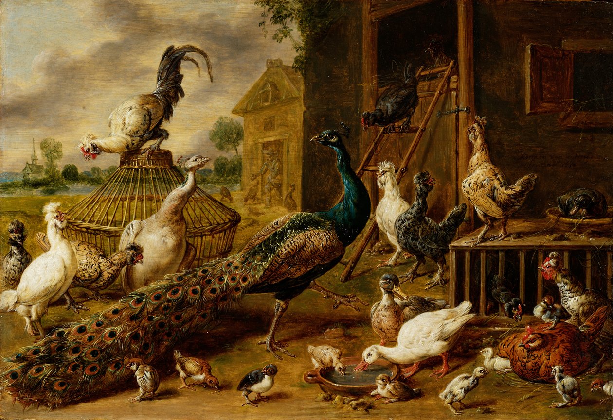 Fjäderfägård, 1650 av Adriaen van Utrecht