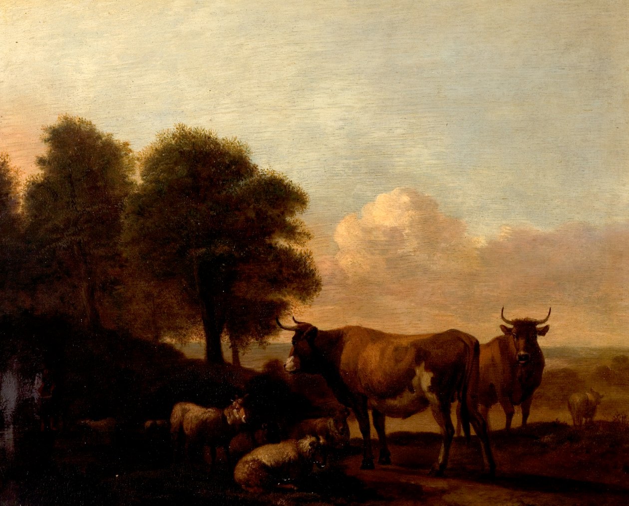 Landskap med boskap av Adriaen van de Velde