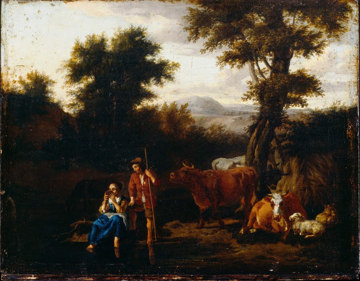 Bönder och nötkreatur av Adriaen van de Velde