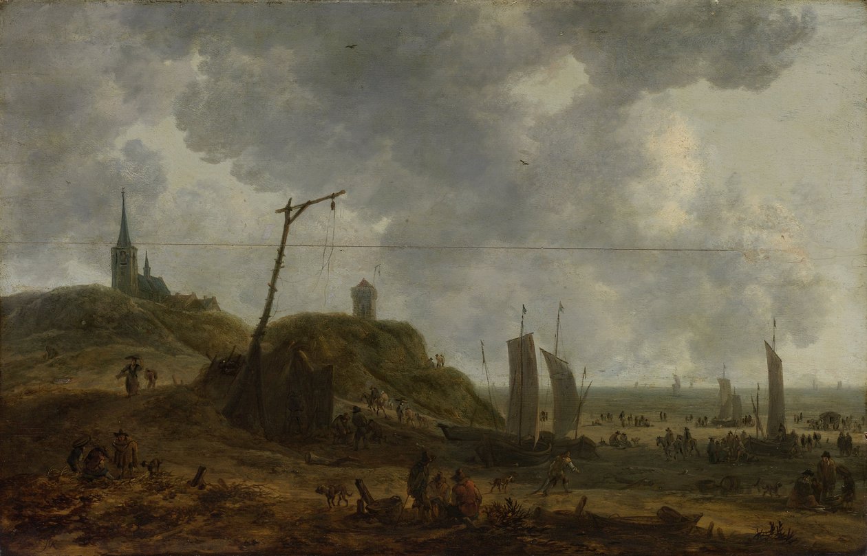 Beach at Katwijk av Adriaen van der Cabel