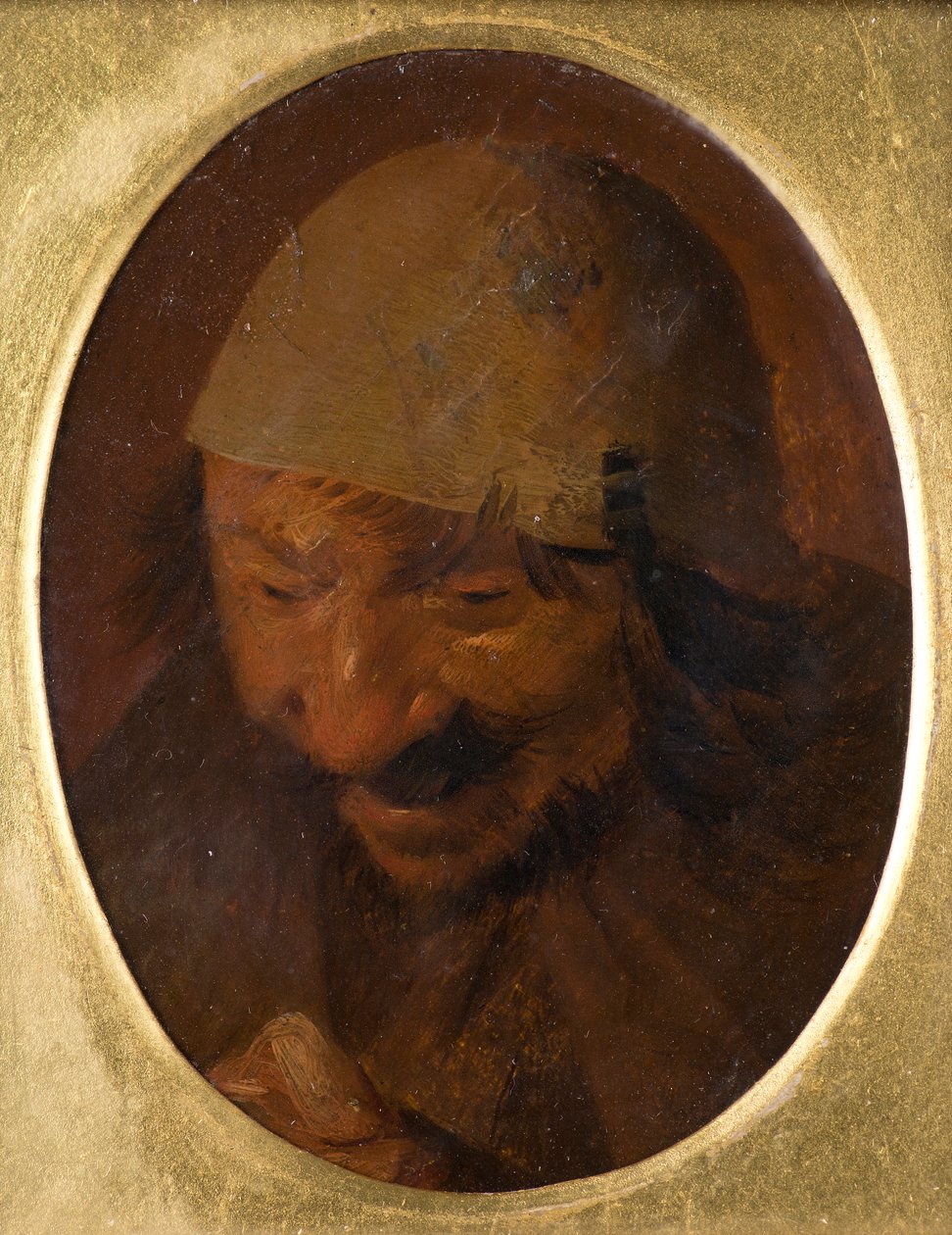 Porträtt av bonde av Adriaen (attr.to) Brouwer