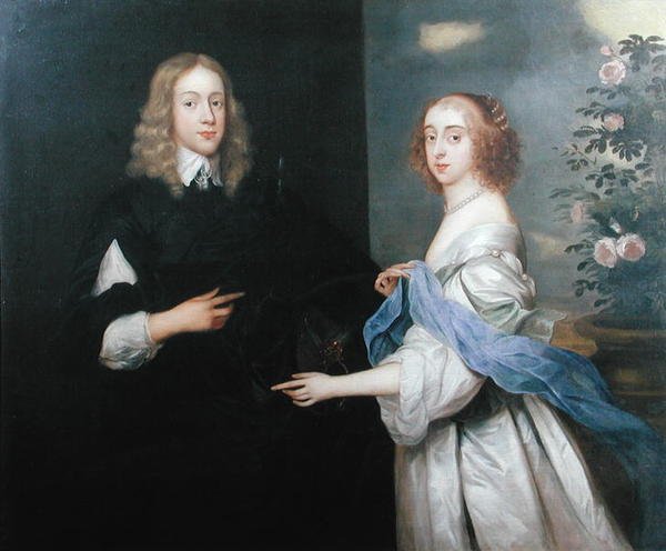 Jan van Hesse och hans syster Margaret (d.1710) (olja på duk) av Adriaen (circle of) Hanneman