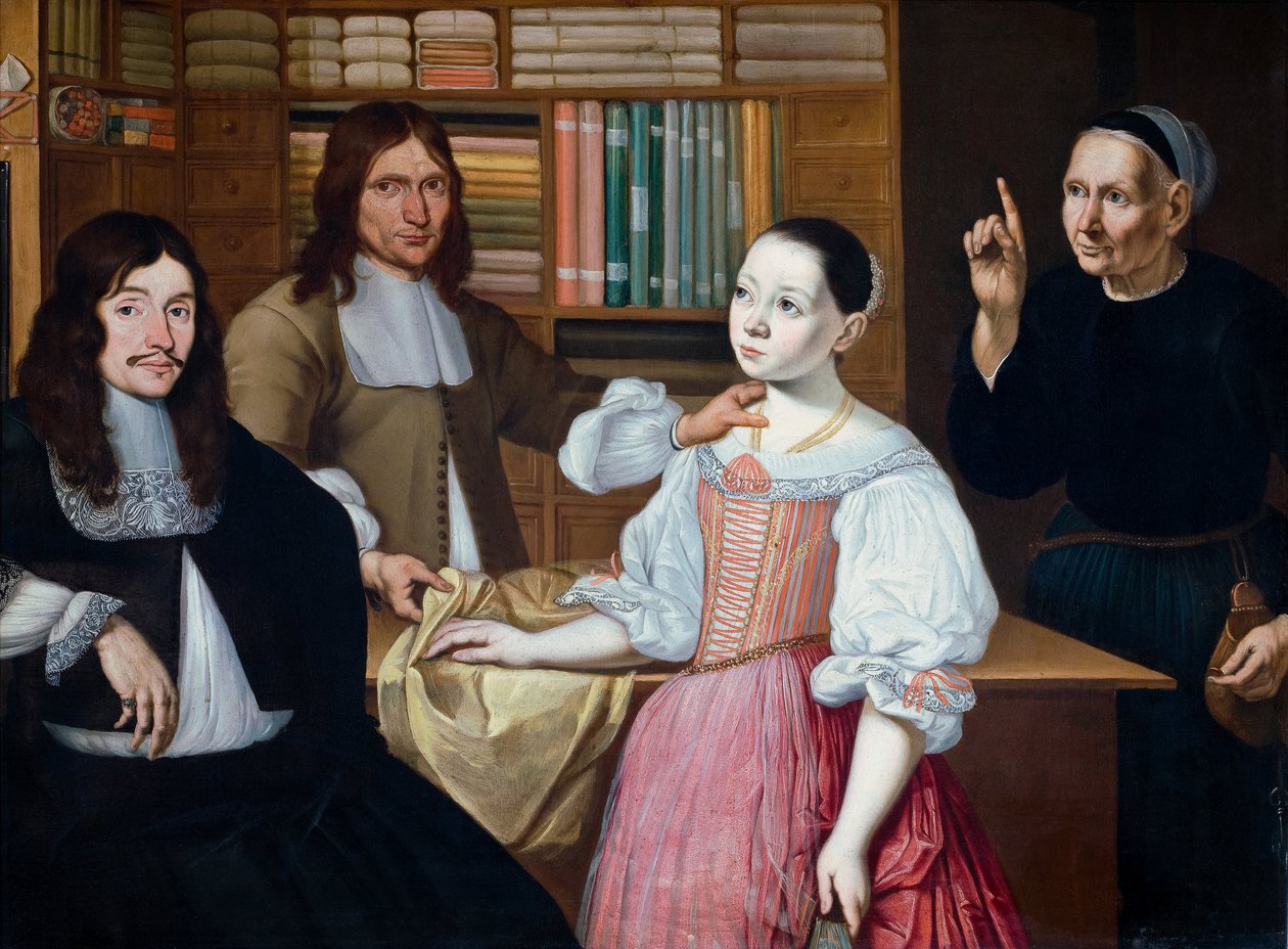 I Draper´s Shop, 1670 (olja på koppar) av Adriaen Bloem