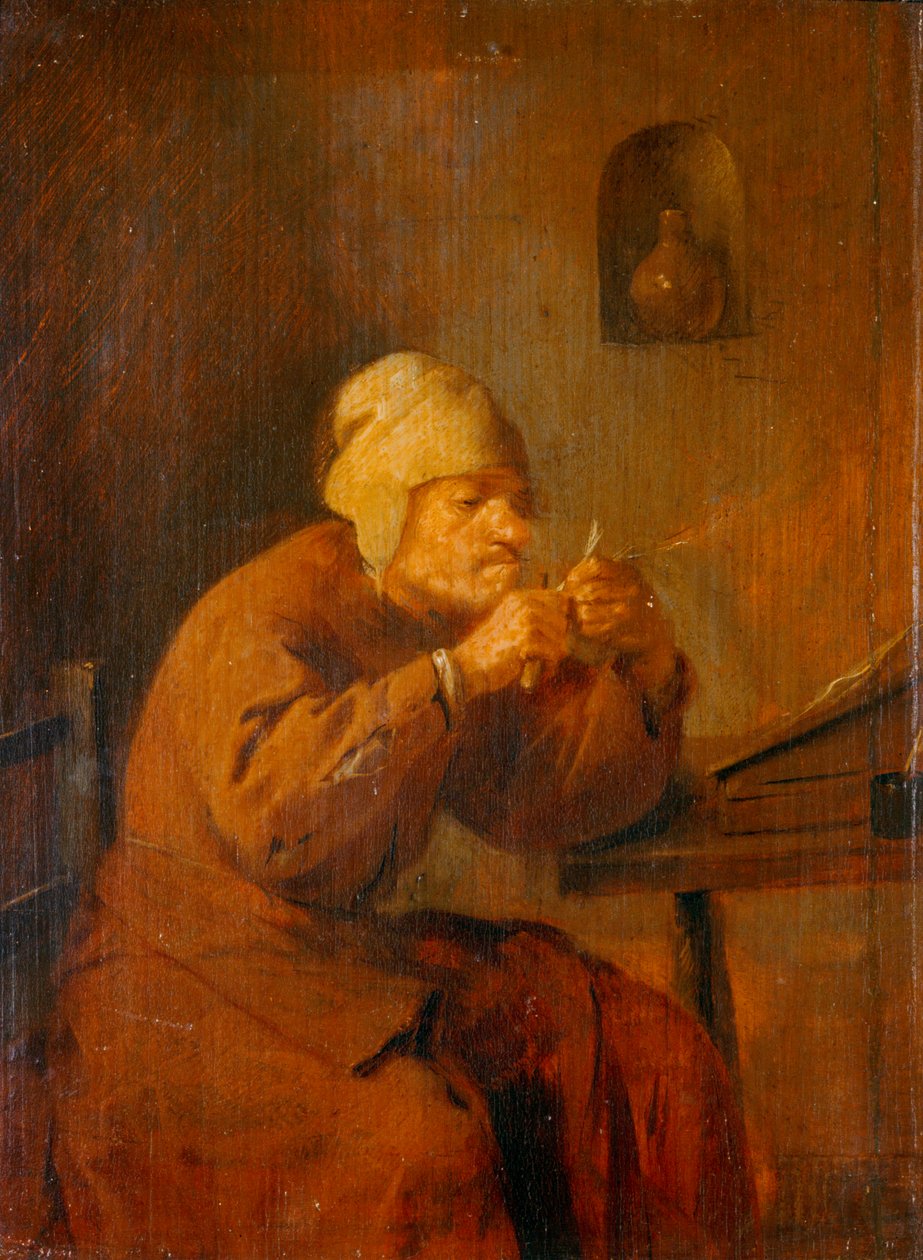 Le tailleur de plumes - vässaren av fjäderdräkten ... av Adriaen Brouwer
