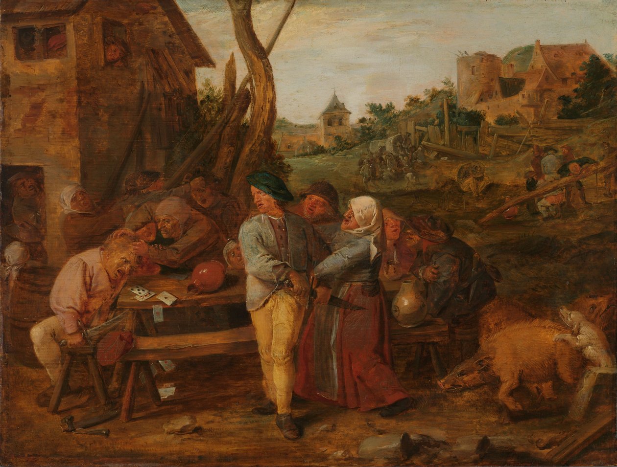 Bondeslagsmål av Adriaen Brouwer
